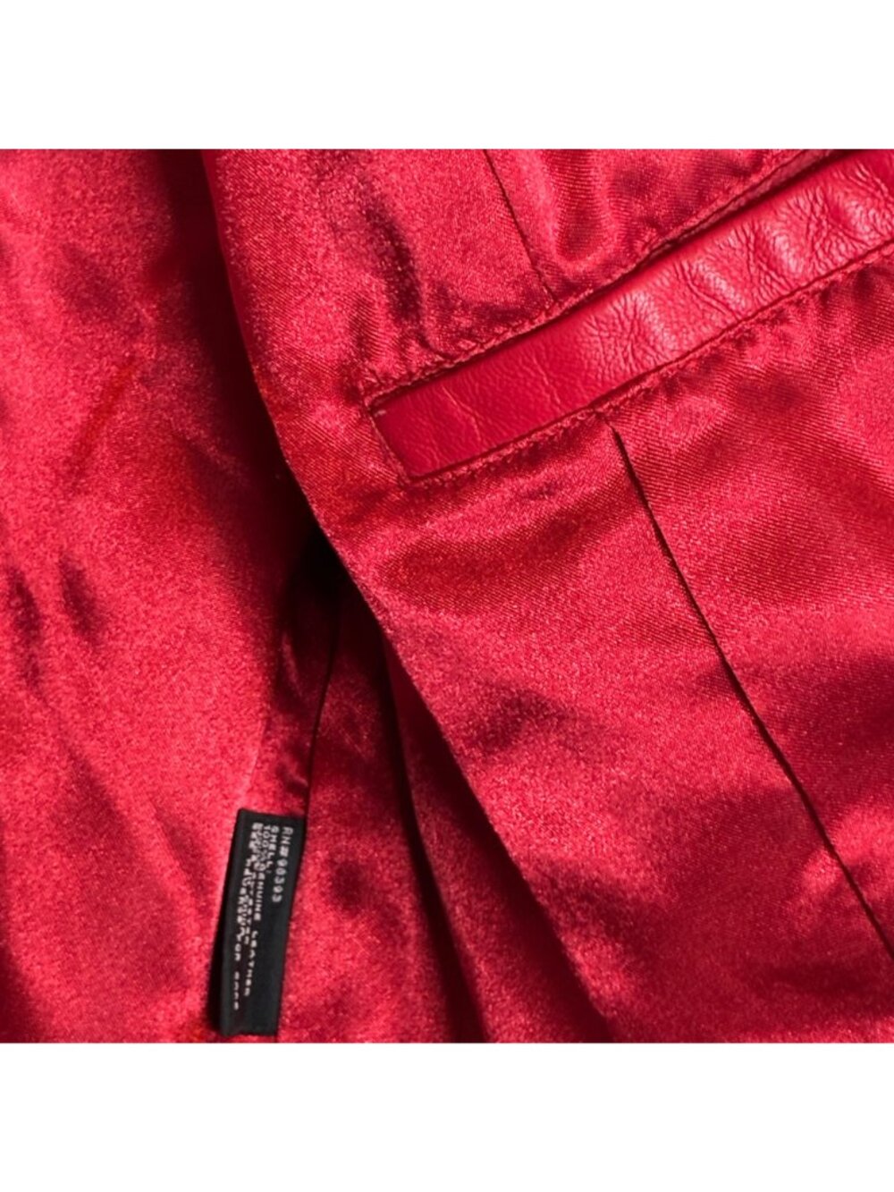 Pamela McCoy Red Genuine Leather Jacket With White Embroidered Details Size 1X - Picture 13 of 13